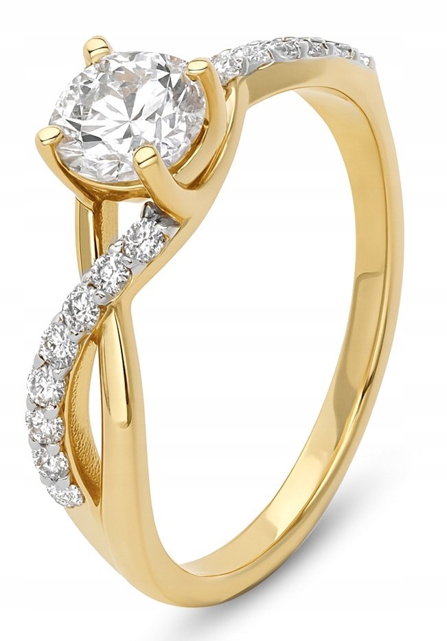 ZŁOTY PIERŚCIONEK ZARĘCZYNOWY Z MOISSANITAMI0.7 CT INFINITY 14KT 585