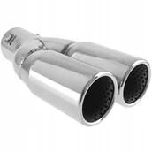 Akcesoria tuningowe - Końcówka Tłumika Wydechu Podwójna Stal Nierdzewna Chrom 2x 63mm - miniaturka - grafika 1