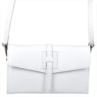 Torebki damskie - Vera Pelle mała skórzana listonoszka biała - miniaturka - grafika 1