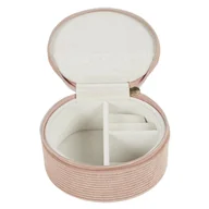 Biżuteria - akcesoria - Szkatułka sztruksowa Velo różowa - miniaturka - grafika 1
