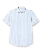 Koszule męskie - Seidensticker Męska koszula z krótkim rękawem, regularny krój, jasnoniebieska, 45, jasnoniebieski - miniaturka - grafika 1
