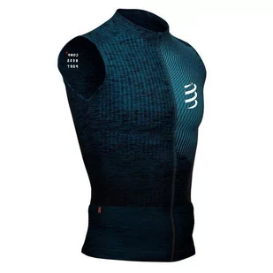 COMPRESSPORT Koszulka kompresyjna do biegania TRAIL POSTURAL TANK TOP 2020 niebieska - Koszulki sportowe męskie - miniaturka - grafika 5