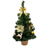 Choinki - Sztuczna choinka w doniczce ubrana złota 60 cm dekoracja świąteczna dekoracja bożonarodzeniowa - miniaturka - grafika 1