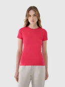 Koszulki i topy damskie - 4F T-shirt slim z modalem damski 4FWSS25TTSHF1995-54S Różowy Roz. XS - miniaturka - grafika 1