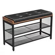 Szafki na buty - Songmics SHOEBENCH/BROWN/BLACK/80X30X48CM BENCH/BR+BL/48CM - miniaturka - grafika 1