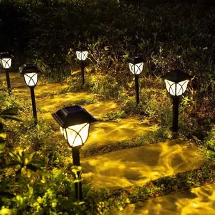 Latarnie lampy ogrodowe solarne białe zimne zestaw 2 sztuk - Lampy ogrodowe - miniaturka - grafika 1