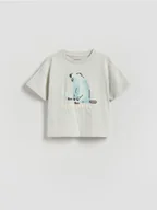 Bluzki dla niemowląt - Reserved - Bawełniany t-shirt - jasnoszary - miniaturka - grafika 1