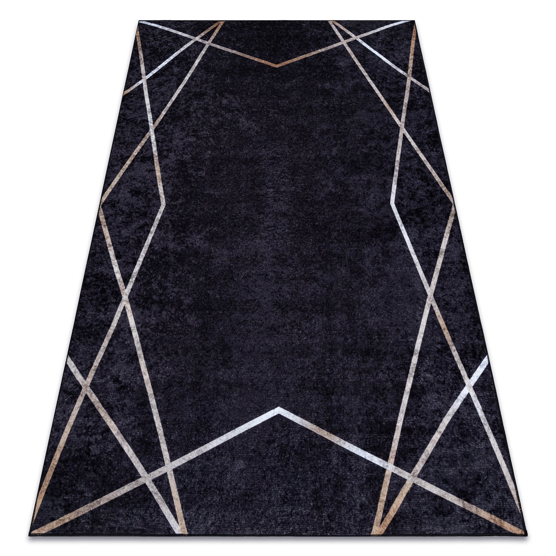 Dywan do prania MIRO 51233.811 Geometryczny antypoślizgowy - czarny 160x220 cm