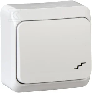 Łącznik natynkowy schodowy, biały Prima - Wyłączniki światła i elektryczne - miniaturka - grafika 1
