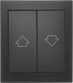 Wyłączniki światła i elektryczne - Simon Simon Aquaclick Przycisk żaluzjowy 10 AX, 250 V czarny ACZ1/49 ACZ1/49 - miniaturka - grafika 1