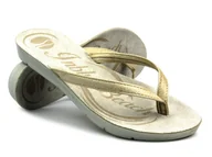 Klapki i japonki damskie - Japonki damskie z błyszczącym paskiem - INBLU VELA, beżowe - Inblu - miniaturka - grafika 1