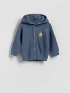 Bluzki dla niemowląt - Reserved - Kardigan z kapturem - granatowy - miniaturka - grafika 1