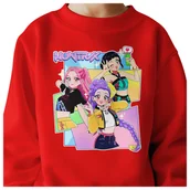 Bluzy dla dziewczynek - BLUZA DZIECIĘCA K-POPOWE ŁOWCZYNIE DEMONÓW HUNTRIX 122-128 BAWEŁNIANA - miniaturka - grafika 1