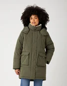 Kurtki damskie - Wrangler Long Parka Damska Kurtka Zimowa Utility Green W4S2X7G21-M - miniaturka - grafika 1