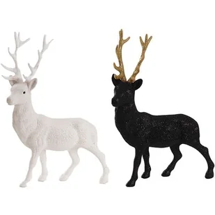Figurka flokowana Renifer 33 cm - Ozdoby bożonarodzeniowe - miniaturka - grafika 1
