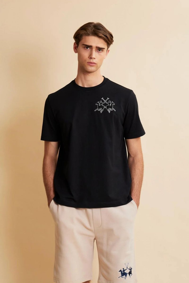 T-shirt męskie la martina mcr008 js409 09999 czarny