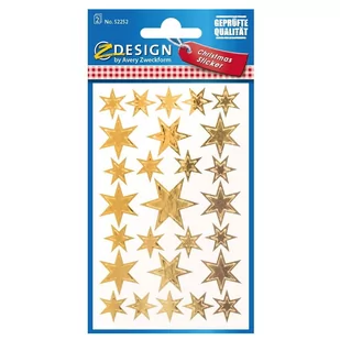 Avery Zweckform 52252 naklejka naklejki na Boże Narodzenie, gwiazdy (tłoczona folia), 54 52252 - Ozdoby bożonarodzeniowe - miniaturka - grafika 3