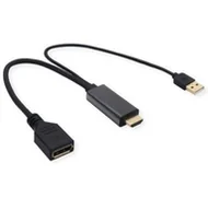 Złącza, przejściówki, adaptery - VALUE Adapter kablowy, v1.2, HDMI M - DP F Adapter AV - miniaturka - grafika 1