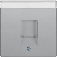 Klawisze i ramki - Hager polo Q.1/Q.3 Płytka czołowa pojedyncza z zasuwą chroniącą przed kurzem i polem opisowym alu aksamit lakierowany 11706084 11706084 - miniaturka - grafika 1