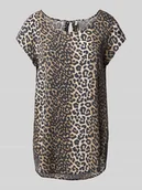 Bluzki damskie - T-shirt o kroju regular fit z wycięciem w kształcie łezki model ‘NOVA’ - miniaturka - grafika 1