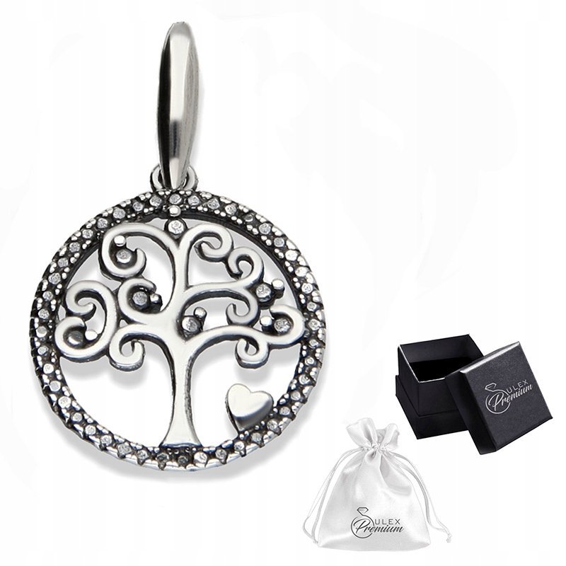 Zawieszka srebrna pr. 925 Piękny Wisiorek Drzewo Życia Szczęścia