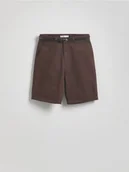 Spodenki damskie - Reserved - Szorty chino z paskiem - brązowy - miniaturka - grafika 1