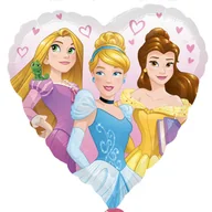 Balony i akcesoria - Balon Foliowy 43Cm Księżniczki Disney Serce - miniaturka - grafika 1