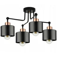 Lampy sufitowe - Dekoracyjny żyrandol z 4 punktami świetlnymi - czarny - miniaturka - grafika 1