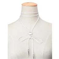 Naszyjniki - Choker przystrojenie biały - miniaturka - grafika 1