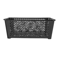 Pudła i pojemniki do przechowywania - Koszyk plastikowy 36 x 25 x 14 cm czarny - miniaturka - grafika 1
