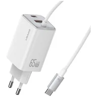 Ładowarki do telefonów - Ładowarka sieciowa USAMS JC Series CC266 65W GaN Fast Charger 2xUSB-C 1xUSB-A biały - miniaturka - grafika 1