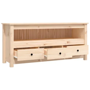 Lumarko Szafka pod telewizor, 114x35x52 cm, lite drewno sosnowe - Szafki RTV - miniaturka - grafika 8