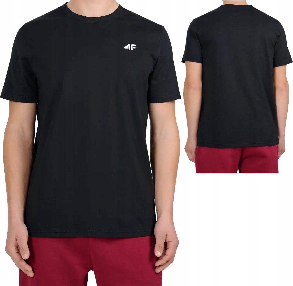 Bawełniana koszulka 4F T-shirt męski M3341 czarny r. XXL