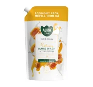 Mydła - Aura Care kremowe mydło do rąk Moisturising Milk & Honey refill 1000 ml - miniaturka - grafika 1