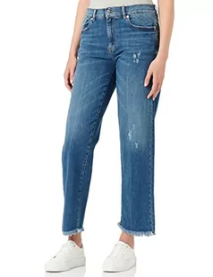 Love Moschino Boyfriend z logo Embroidered Outline on Back Pockets Damskie spodnie swobodne, Czarny dżins, 36 - Spodnie damskie - miniaturka - grafika 1