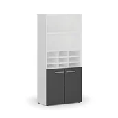 Regały biurowe - Regał sortujący PRIMO WHITE, 1781 x 800 x 420 mm, 9 przegród, biały / grafitowy - miniaturka - grafika 1