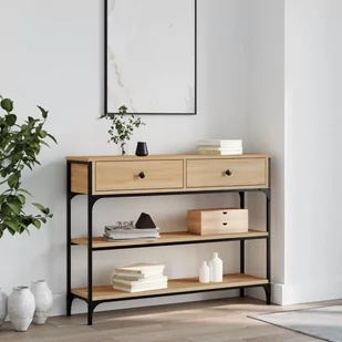 Stolik konsolowy, dąb sonoma, 100x25x75 cm Lumarko! - Konsole i sekretarzyki - miniaturka - grafika 1