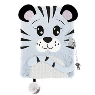 Pamiętnik z kłódką 3D włochacz A5 96k Snow Tiger - Szkolne artykuły papiernicze - miniaturka - grafika 1
