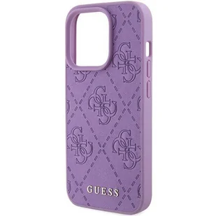 Etui Guess Leather 4G Stamped na iPhone 15 Pro - fioletowe - Etui i futerały do telefonów - miniaturka - grafika 2