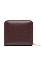 Portfele - Calvin Klein Mały Portfel Damski Emblem Aop Square Zip Around LV04F1089G Bordowy - miniaturka - grafika 1