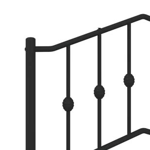 Metalowa rama łóżka z wezgłowiem i zanóżkiem, czarna, 90x190 cm Lumarko! - Łóżka - miniaturka - grafika 9