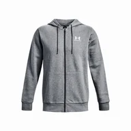 Bluzy sportowe męskie - Męska bluza Under Armour Essential Fleece FZ Hood Rozmiar: XXL / Kolor: szary/biały - miniaturka - grafika 1