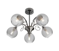 Lampy sufitowe - Redo 02-971 - Żyrandol ASPERA 5xE14/28W/230V czarny - miniaturka - grafika 1