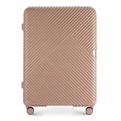 Walizki - Duża walizka z polikarbonu w paseczki - miniaturka - grafika 1