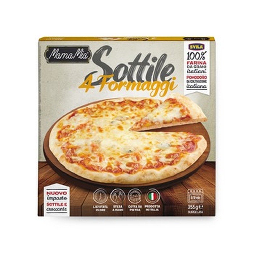 Svila PIZZA MamaMia 4 sery, 355 g, produkt głęboko mrożony, spód wypiekany w piecu kamiennym