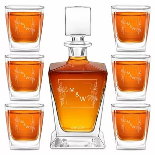 Karafka do whisky pyramid z 6 szklankami capitol i grawerem - Karafki - miniaturka - grafika 1