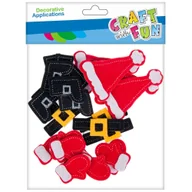 Pozostałe akcesoria dla plastyków - Craft with Fun Ozdoba Bn Filc Mikolaje samoprzylepna 24szt 12/288 - miniaturka - grafika 1