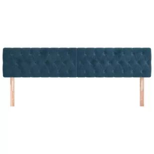 Lumarko Zagłówki, 2 szt., ciemnoniebieskie, 100x7x78/88 cm, aksamit - Inne meble do sypialni - miniaturka - grafika 4