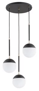 Volda Rex lampa wisząca 3-punktowa czarna/złota 62334 - Lampy sufitowe - miniaturka - grafika 1