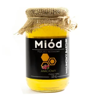 Miód Akacjowy 1 kg Malinowy Bartnik - Miód - miniaturka - grafika 1